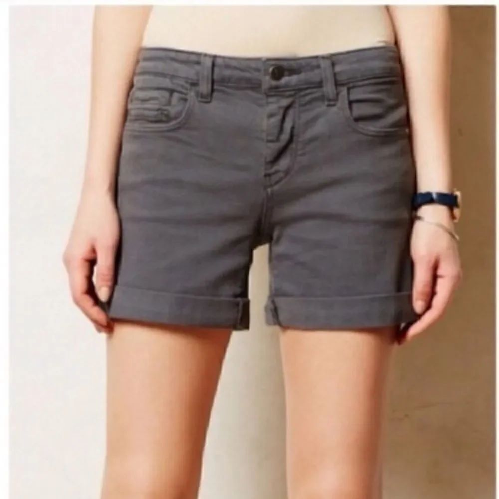 Anthropologie Pilcro and the Letterpress Stet Roll charcoal Shorts 28